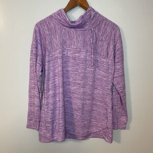 T by Talbots Top Women Purple Cowl Neck Long Sleeve Stretch Knit MP‎